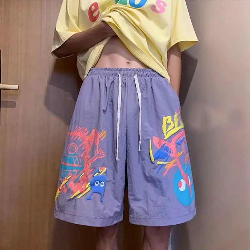 HEARUJOY  -  Men's Ice Silk Shorts Summer Lightweight Quick-Drying Beach Casual Relaxed Fit Sportswear
