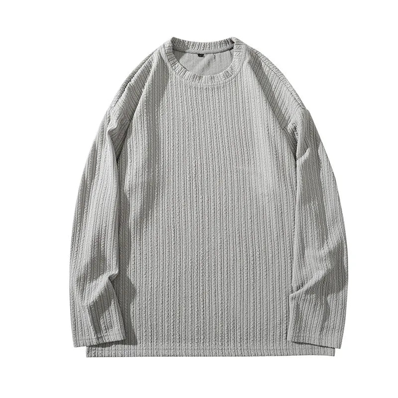 HEARUJOY  -  New Oversized Pullover Solid Color Spring Autumn New Men's Sweatshirts Hoodies Harajuku Crewneck Tees Unisex Tops Mens Clothing
