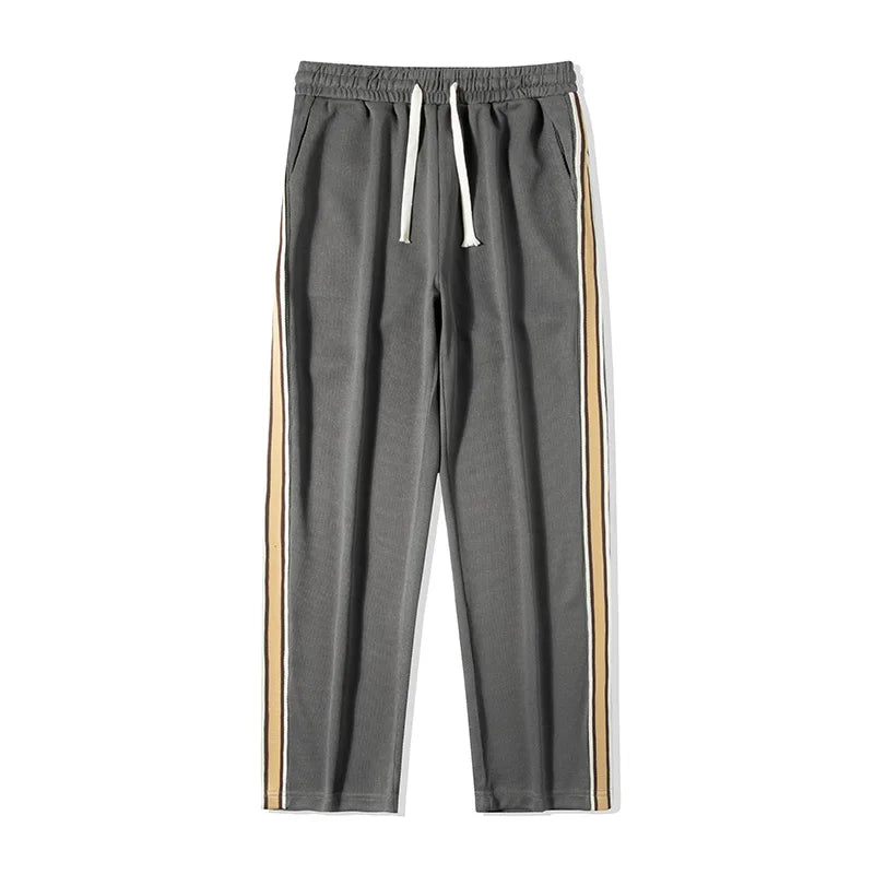 HEARUJOY  -  New American Streetwear Pants Men Autumn Fall Casual Sports Pants Fashion Classic Side Stripes Matching Color Pants