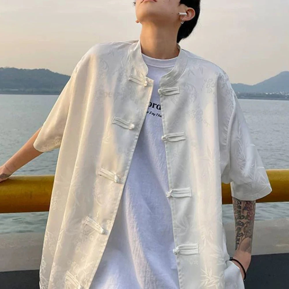 HEARUJOY  -  For Daily Wear Loose Short Sleeve Shirt Casual Summer Tops Casual Wear New Condition Polyester Fabric Regular Length