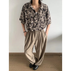 HEARUJOY  -  Summer Short Sleeved Shirt Men Oversized Retro Printed Shirt Men Streetwear Korean Loose Casual Shirt Mens Hawaiian Shirts M-2XL
