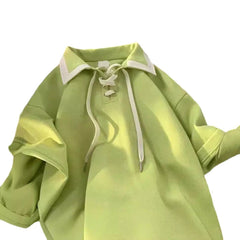 HEARUJOY  -  Apricot Korean Style Shirt Comfortable Everyday T-shirt Casual T-shirt Available In Apricot Available In Blue Available In Green