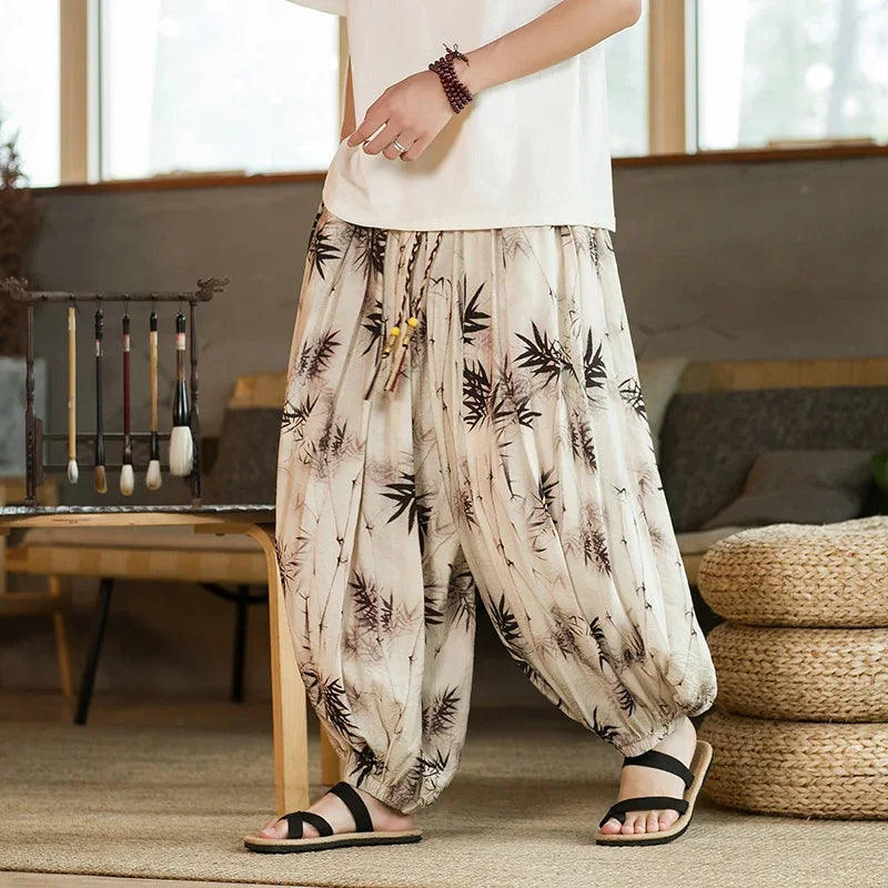 HEARUJOY  -  Spring Men Wide-leg Pants Male Retro Harem Pants Mens Hiphop Street Beat Harajuku Style Casual Pants Women Jogging Trousers