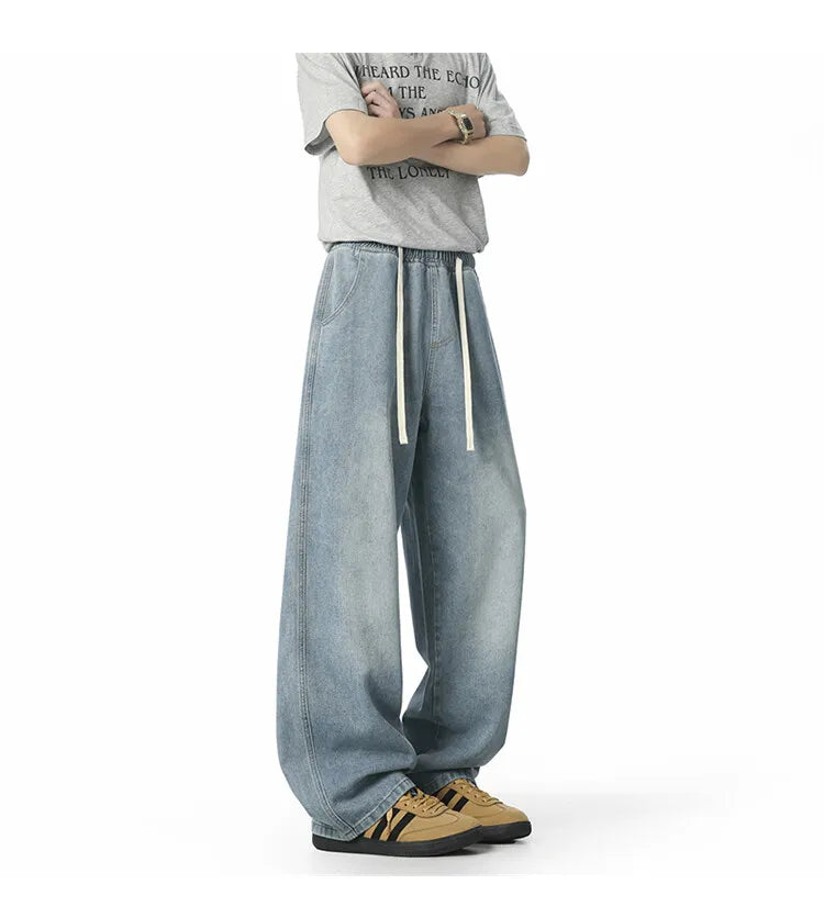 HEARUJOY  -  Jeans For Men New Y2K Vintage Denim Pants Hip Hop Fashion Wide-leg Baggy Jean Streetwear Trousers Straight Pantalones