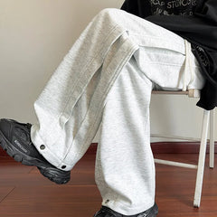 HEARUJOY  -  Black Casual Pants Men Fashion Oversized Wide Leg Pants Men Sweatpants Streetwear Loose Sports Pants Mens Joggers Trousers