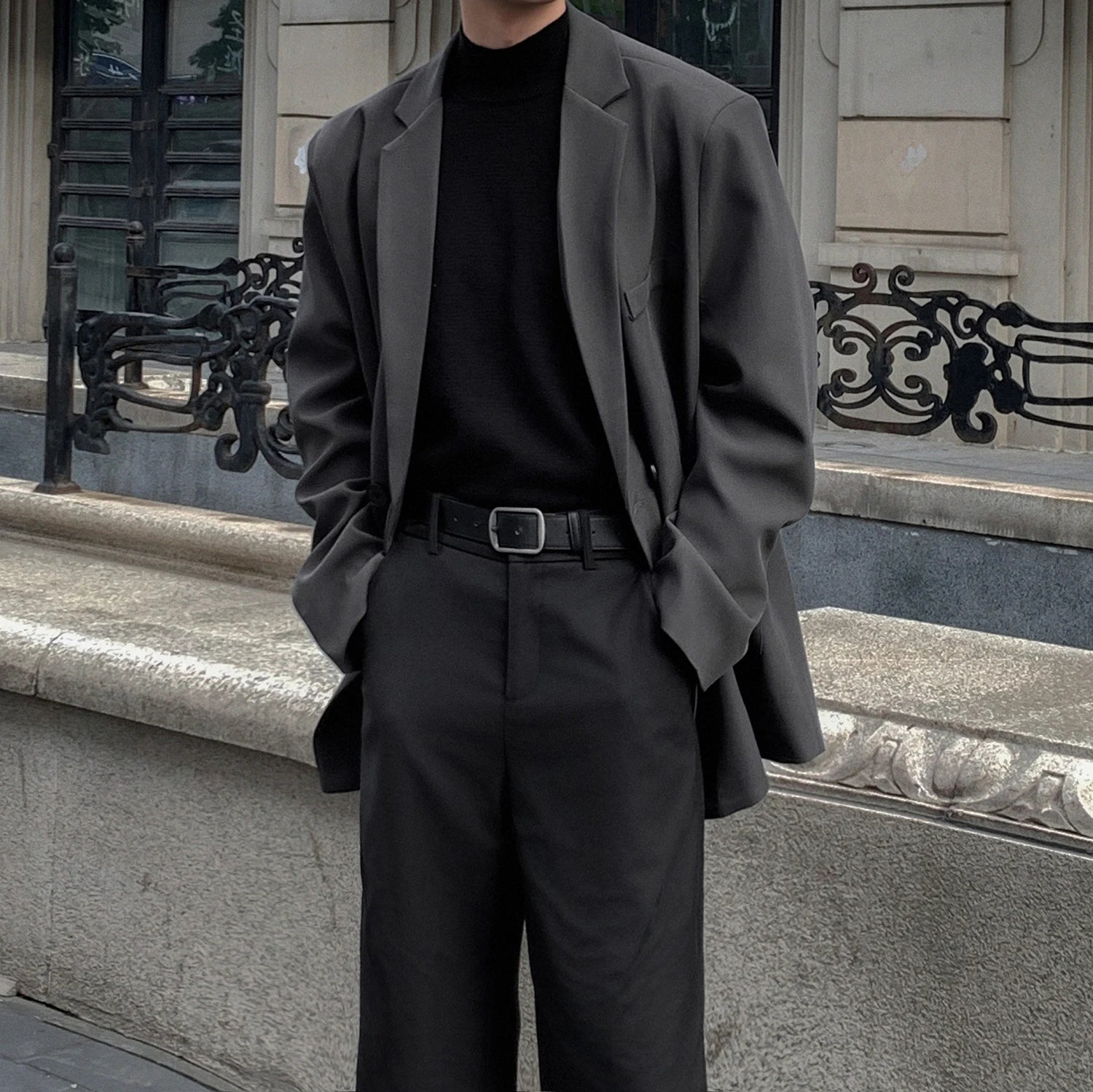 HEARUJOY  -  Spring Summer Men Formal Blazers Men Korean Fashion Loose Casual Dress Jacket Men Harajuku Social Suit Jacket Clothing