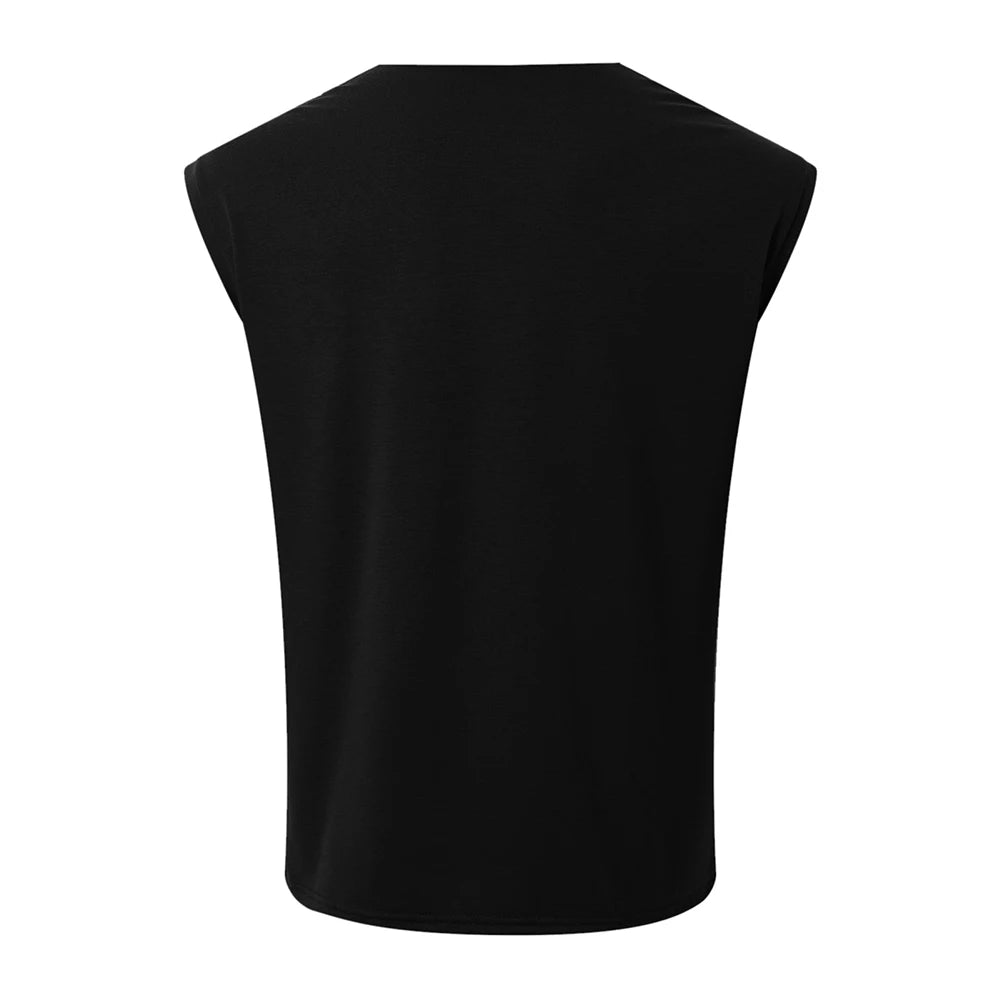 HEARUJOY  -  Casual Sportswear Men Vest Sports Training Brand New Condition Polyester Fabric Regular Length For Casual Wear