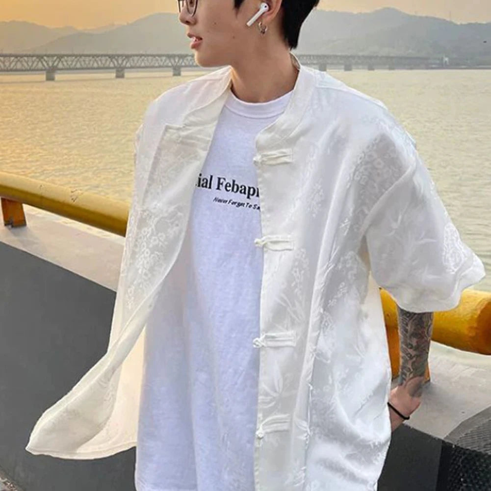 HEARUJOY  -  For Daily Wear Loose Short Sleeve Shirt Casual Summer Tops Casual Wear New Condition Polyester Fabric Regular Length