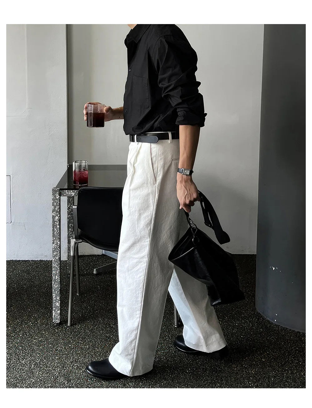 HEARUJOY  -  New Luxury Textured Business Men Shirts Leisure Solid Color Long Sleeve Korean Popular Men's Clothing High Quality Cardigan Tops