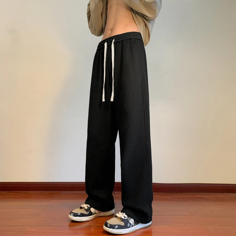 Hearujoy Autumn Sweatpants Men Straight Casual Pants Male Korean Loose Drawstring Pants Men's Joggers Sports Streetwear Trousers