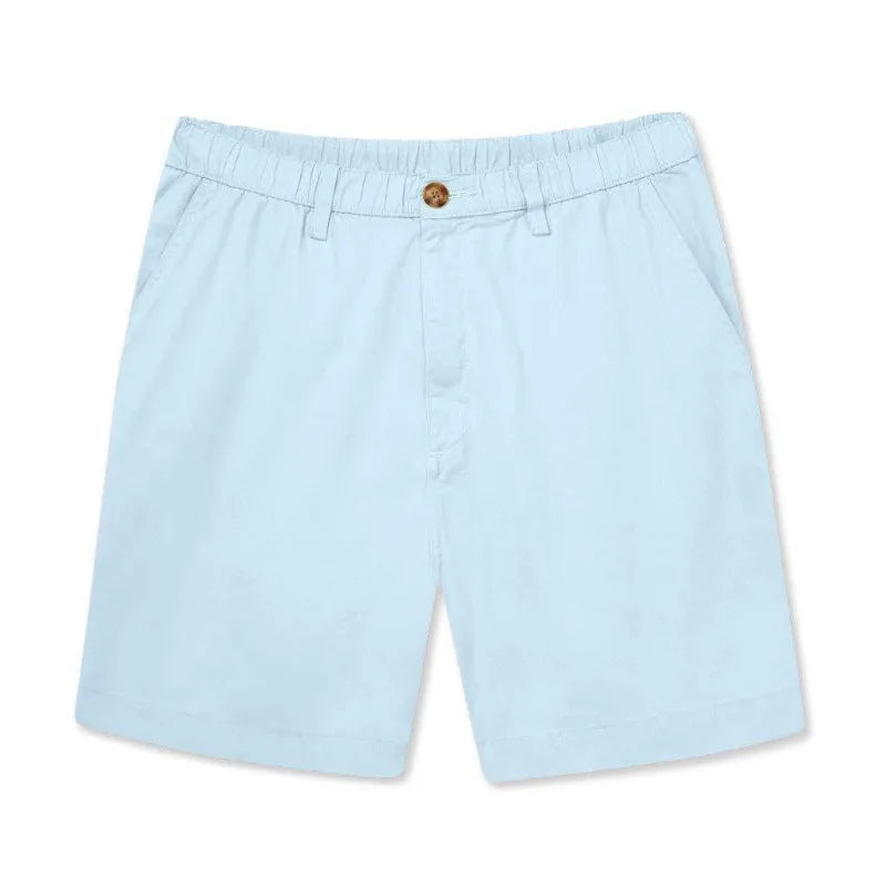 HEARUJOY  -  Men's Classic Fitted Cotton Casual Shorts with Elastic Waistlines and Multiple Pockets for Daily Commuting and Summer Shorts