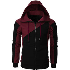 HEARUJOY  -  Color Block Hooded Men Slim Fit Sweatshirt Casual Fashion Long Sleeve Sporty Jacket Stylish Outerwear For Men Trendy Streetwear