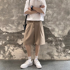 HEARUJOY  -  Summer Black Suit Shorts Men Fashion Social Mens Dress Shorts Korean Khaki Casual Suit Shorts Mens Office Formal Shorts M-2XL