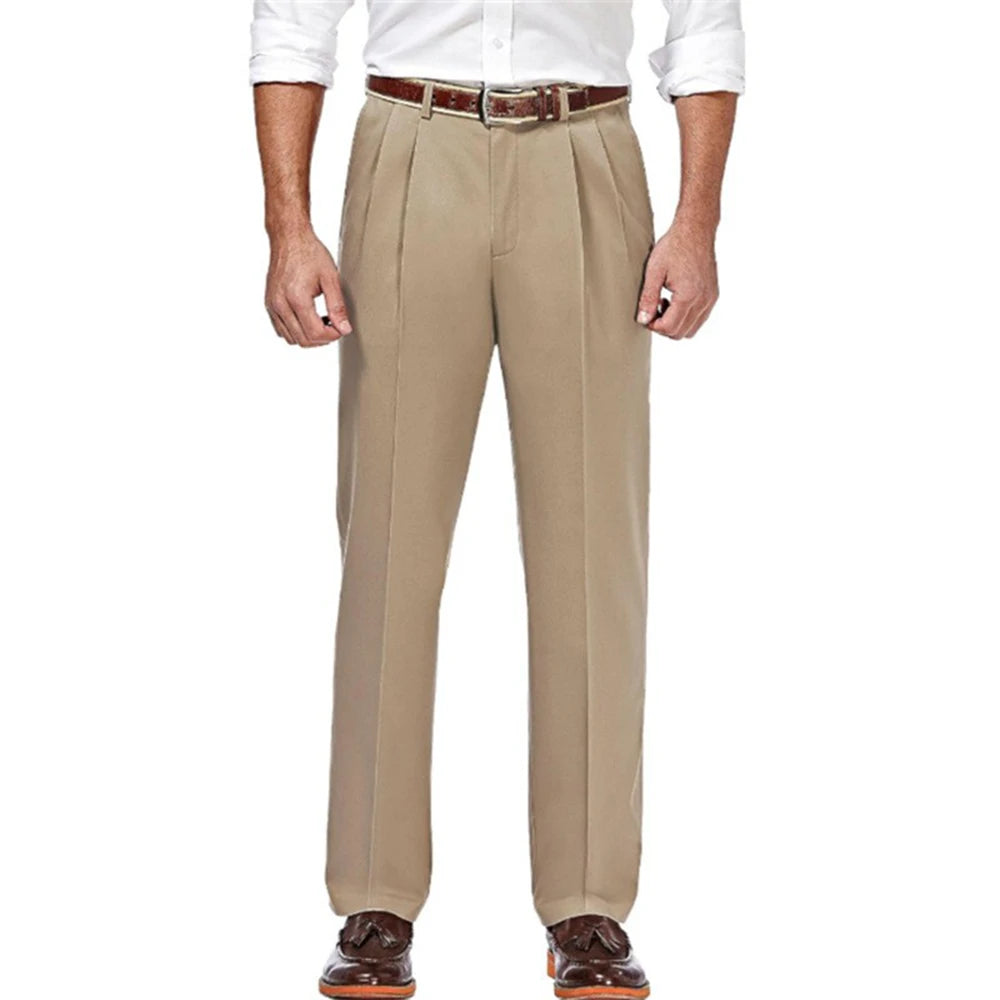 HEARUJOY  -  Mens Formal Straight Pants Classic Business Casual Pants Commuting British Elegant Regular Male Trousers Men'S Clothing 2025