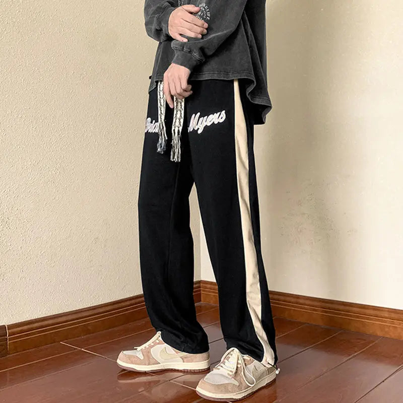 HEARUJOY  -  Wide-leg American Sweatpants Men's Spring Autumn Campus Casual Loose