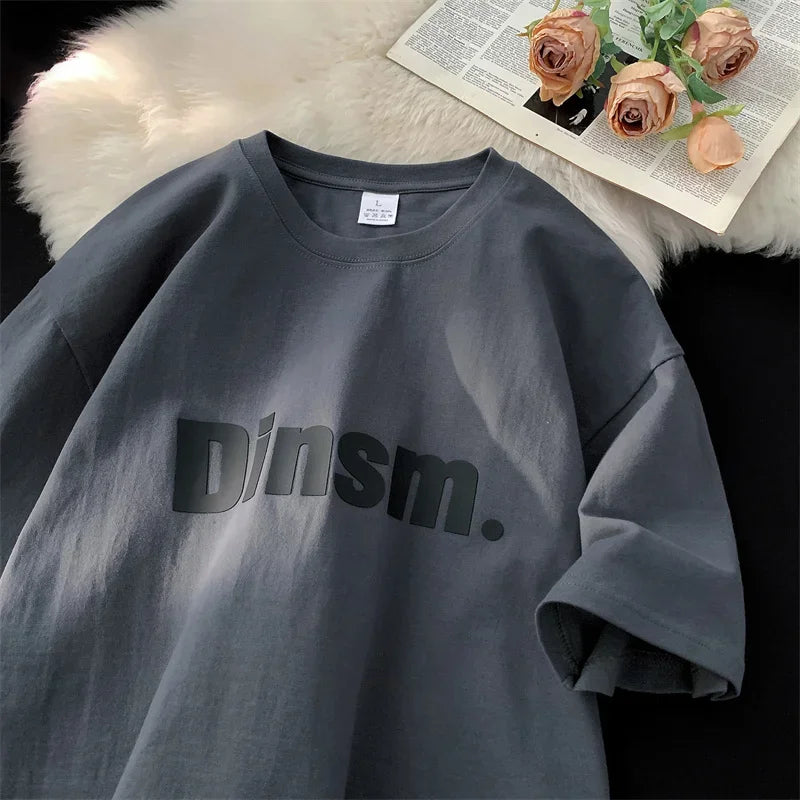 HEARUJOY  -  T Shirt Oversized Cotton For Men White Men's Letter Print T-shirts Male Casual Wear 5XL Summer Tee Shirts Unisex Big Size