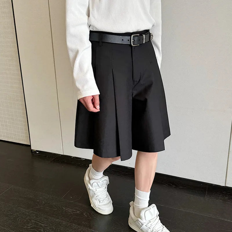 Hearujoy Three Dimensional Pleated Suit Shorts Men's 2024 New Summer All-match Personality Women Culottes Male Fashion Trend 9C5847