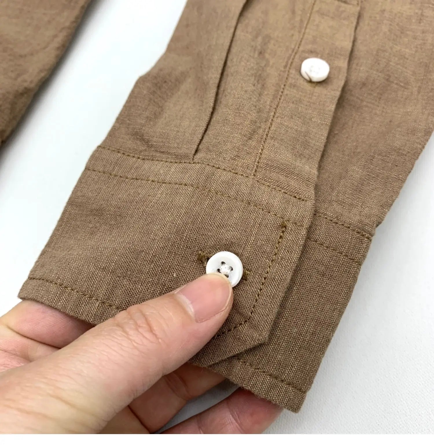 HEARUJOY  -  Summer Men's Cotton Linen Shirts With Chest Pocket Sold Color Harajuku Blend Simple Long Sleeved Loose Oversized Casual Shirt