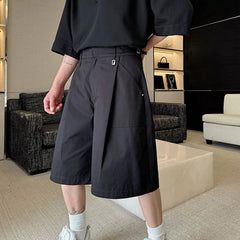 Hearujoy Men's Shorts Summer Korean Style New Fashion Male Loose Cotton Overalls Stylish Fold Design Male Casual Pants 9C5846