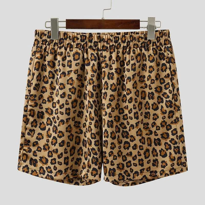 HEARUJOY  -  Summer Men's Fashion Leopard Print Sets Elegant Social Shirt + Shorts Two Piece Set Luxury Men Outerwear Suit