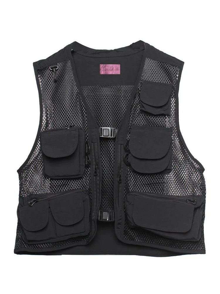 Hearujoy Techwear Black Cargo Biker Vest Without Sleeve Tank Tops Men Sleeveless Top Men  Clothing Japanese Streetwear Hip Hop