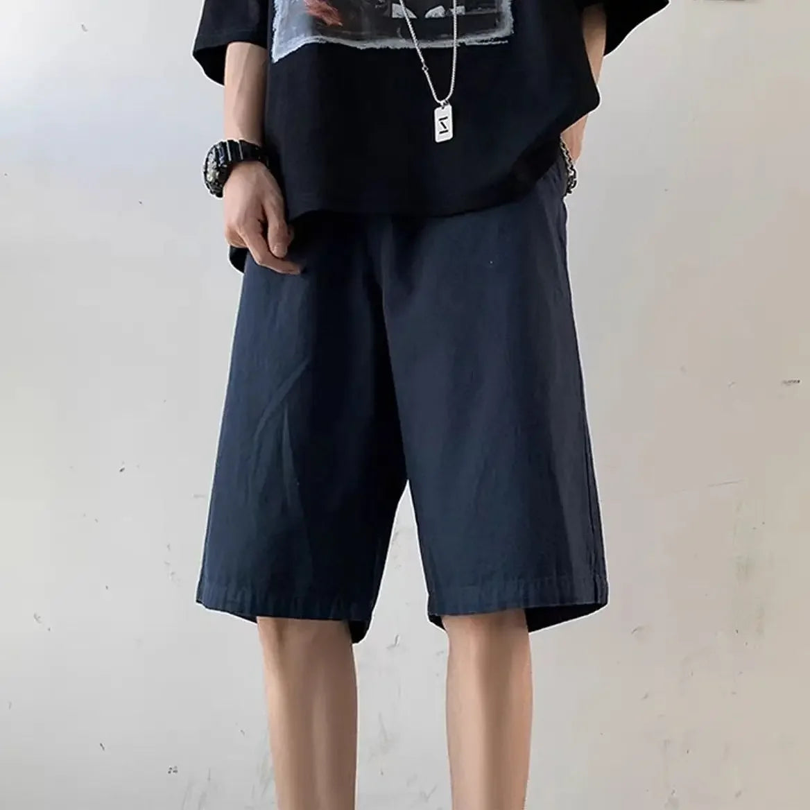 HEARUJOY  -  Drawstring Wide with Pockets Loose Man Short Pants Baggy Designer Thin Essential Xxl Ice Summer Casual in Bulk Xl Shorts for Men