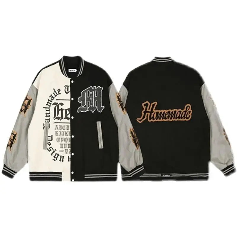 Hearujoy American baseball uniform men's spring and autumn trendy brand Y2K retro trend all-match casual embroidery jacket