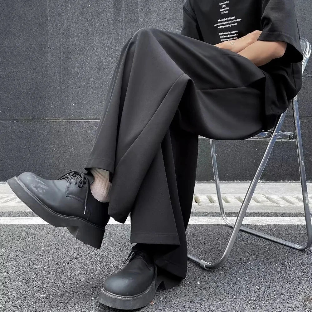 HEARUJOY  -  Dark Gothic Plain Skirt Pants Genderless Spring Y2k Japanese Streetwear Daily Comfortable Samurai Pants Hakama Unisex