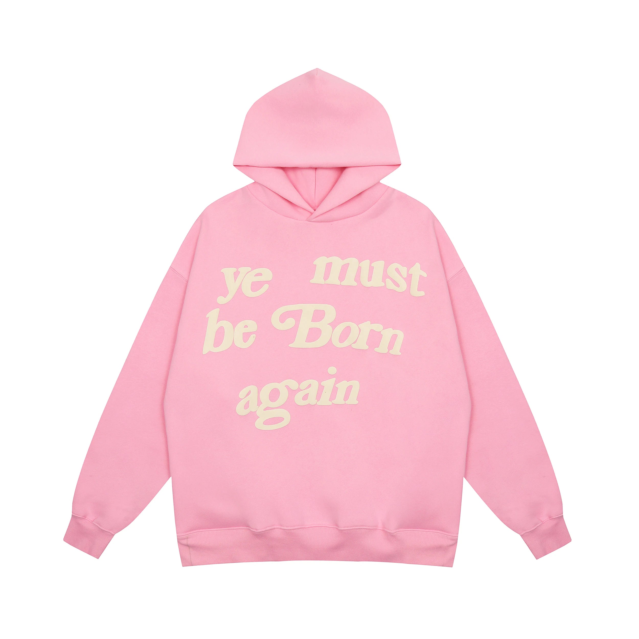 Hearujoy Puff Print Kanye West Hoody Men Women 1:1 Pink Ye Must Be Born Again Hoodie Oversize Fit Pullovers CPFM Sweatshirts