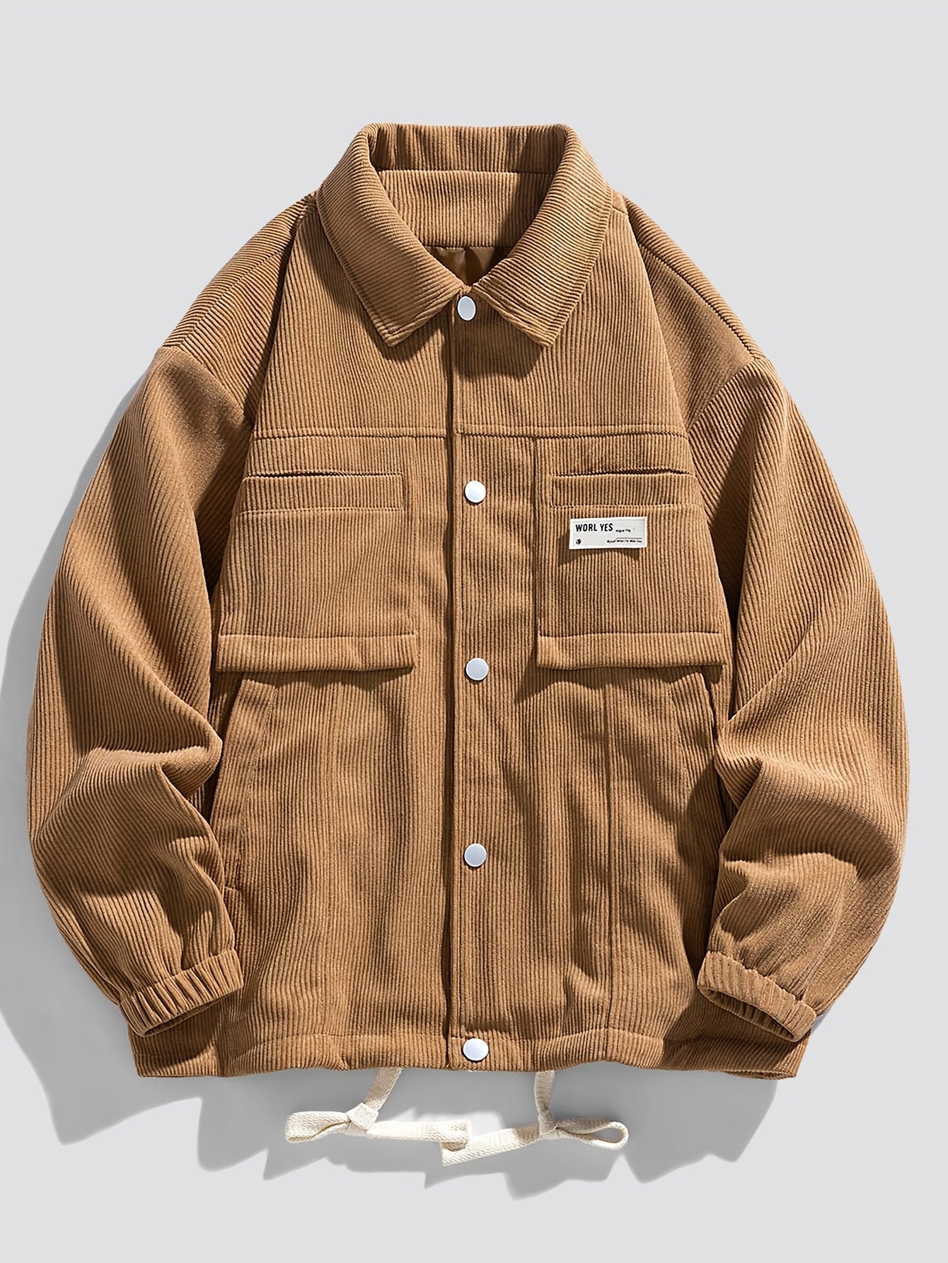 HEARUJOY  -  Spring And Autumn Men'S New Corduroy Work Jacket with Large Pockets And Casual Lapel Design.