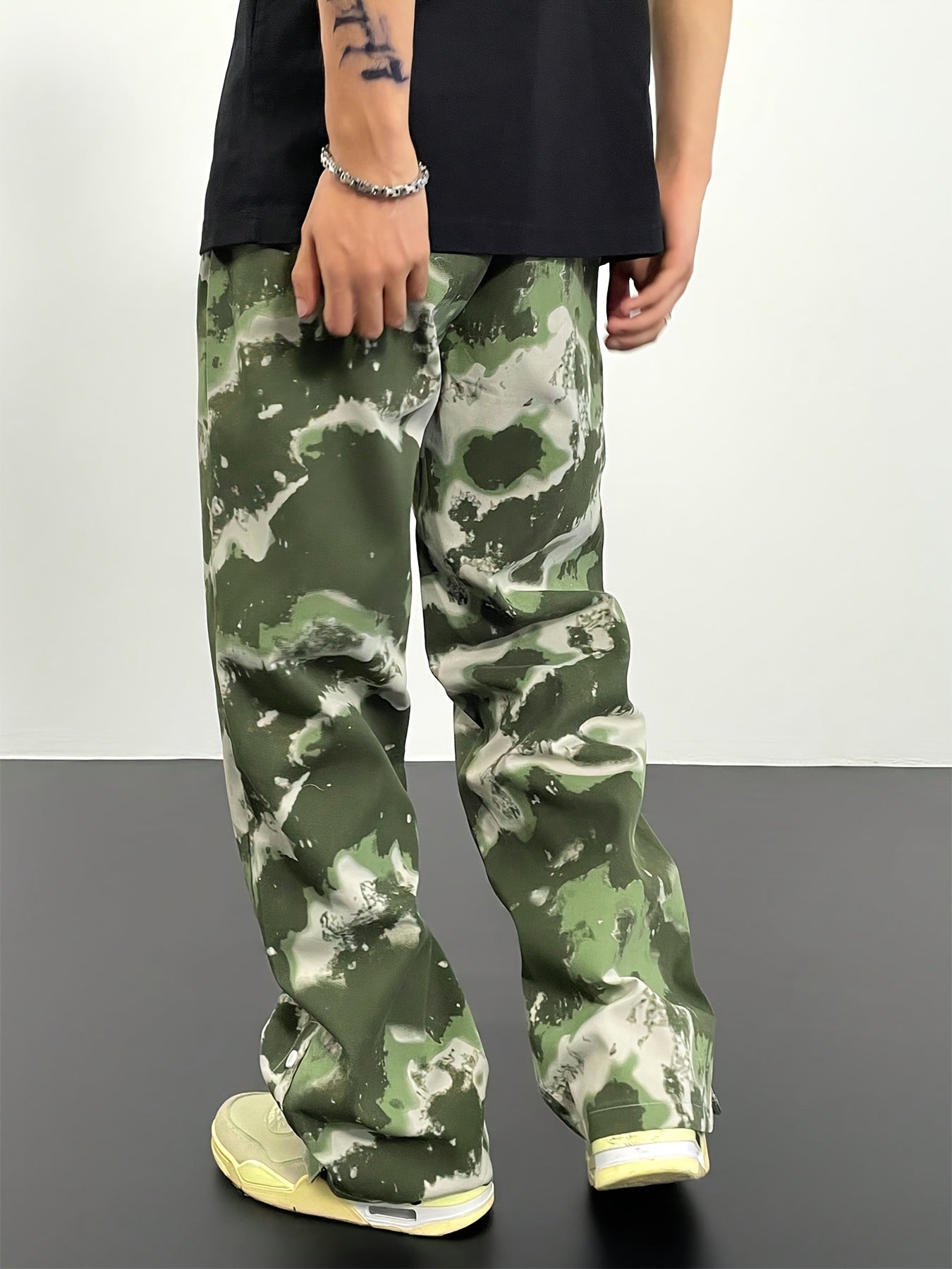 Hearujoy Men's Camouflage Sports Pants, Casual Street Style Athletic Wear, Hip Hop Pants With Pockets