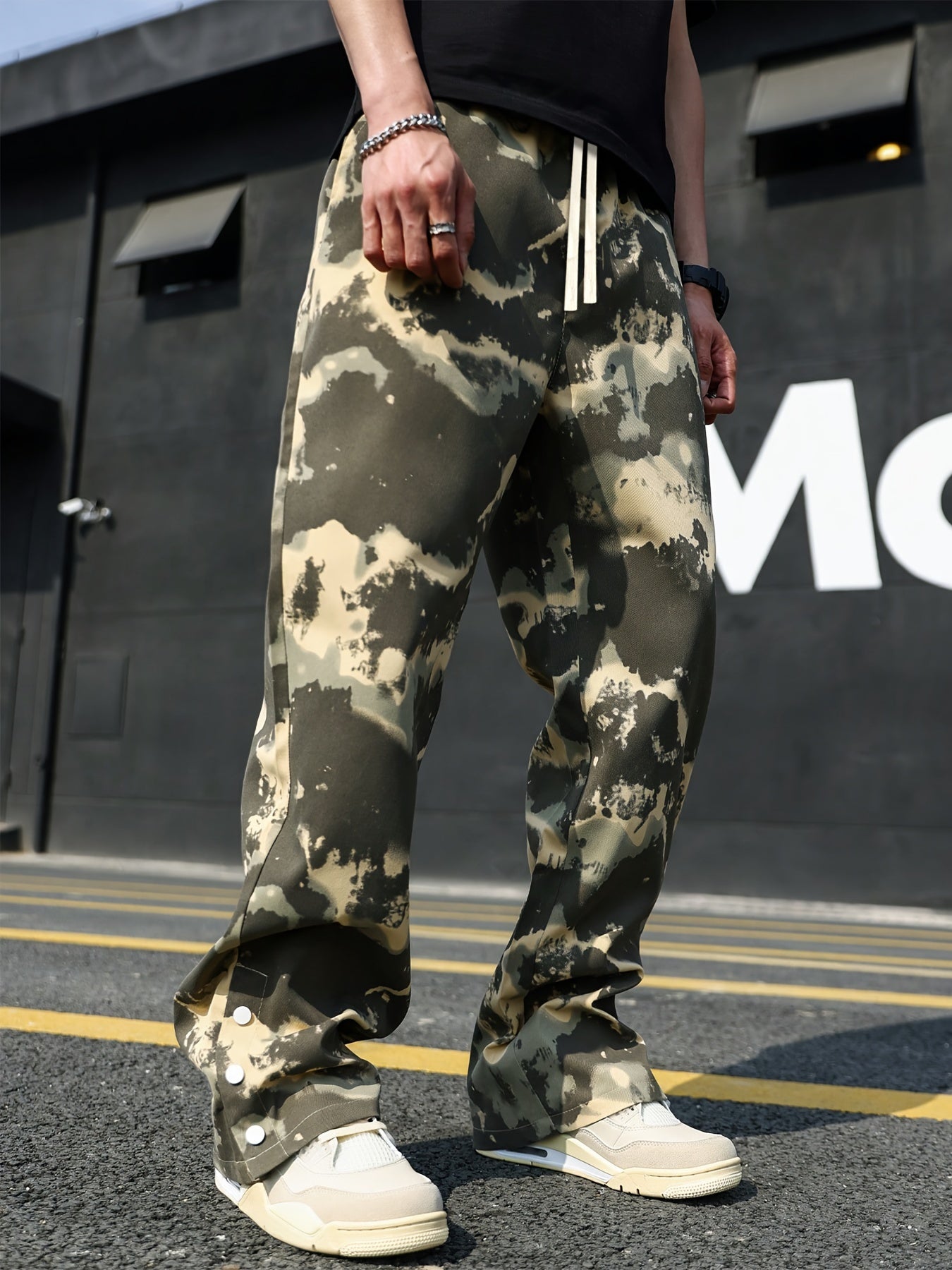 Hearujoy Men's Camouflage Sports Pants, Casual Street Style Athletic Wear, Hip Hop Pants With Pockets