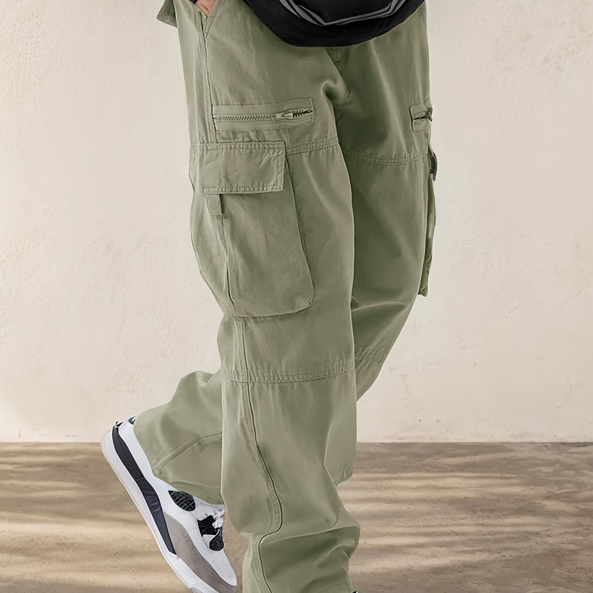 Hearujoy [Multi-Pocket Comfortable Drawstring Pants] Men's Casual Drawstring Pants with Flap Pockets - Comfortable, Stylish Multi-Pocket Design for Hiking & Streetwear