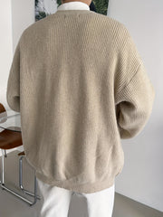 Hearujoy Loose Fit Solid-Colored Knitted Top - Simple, Perfect for Spring and Autumn