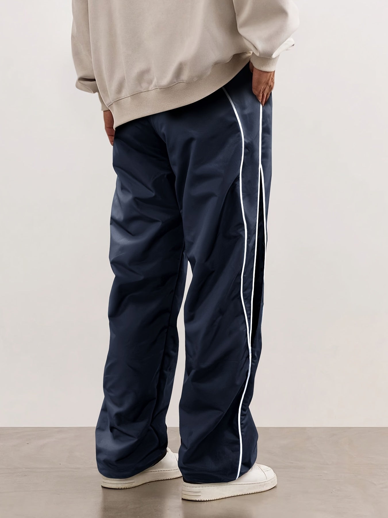 Hearujoy Trendy Cool Long Pants - Men's Loose Cozy Striped Sports Pants With Letter Print