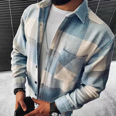 Hearujoy Vintage Men Plaid Shirt Oversize Fashion Loose Long sleeved Cardigan  Tops Spring Autumn Casual Shirts Streetwear For Mens