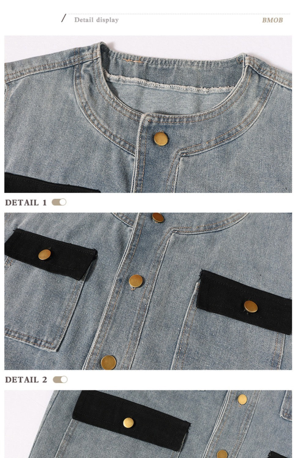 Hearujoy American Vintage Men Denim Two-piece Set Patchwork Multi Pocket Vest And Jeans Pant Fashion High Street Suit Tank Tops Outfits