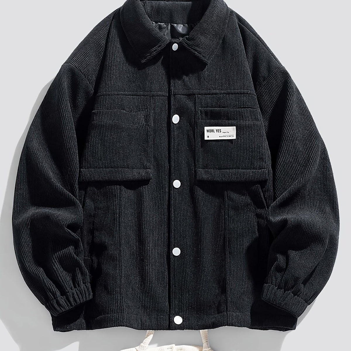HEARUJOY  -  Spring And Autumn Men'S New Corduroy Work Jacket with Large Pockets And Casual Lapel Design.