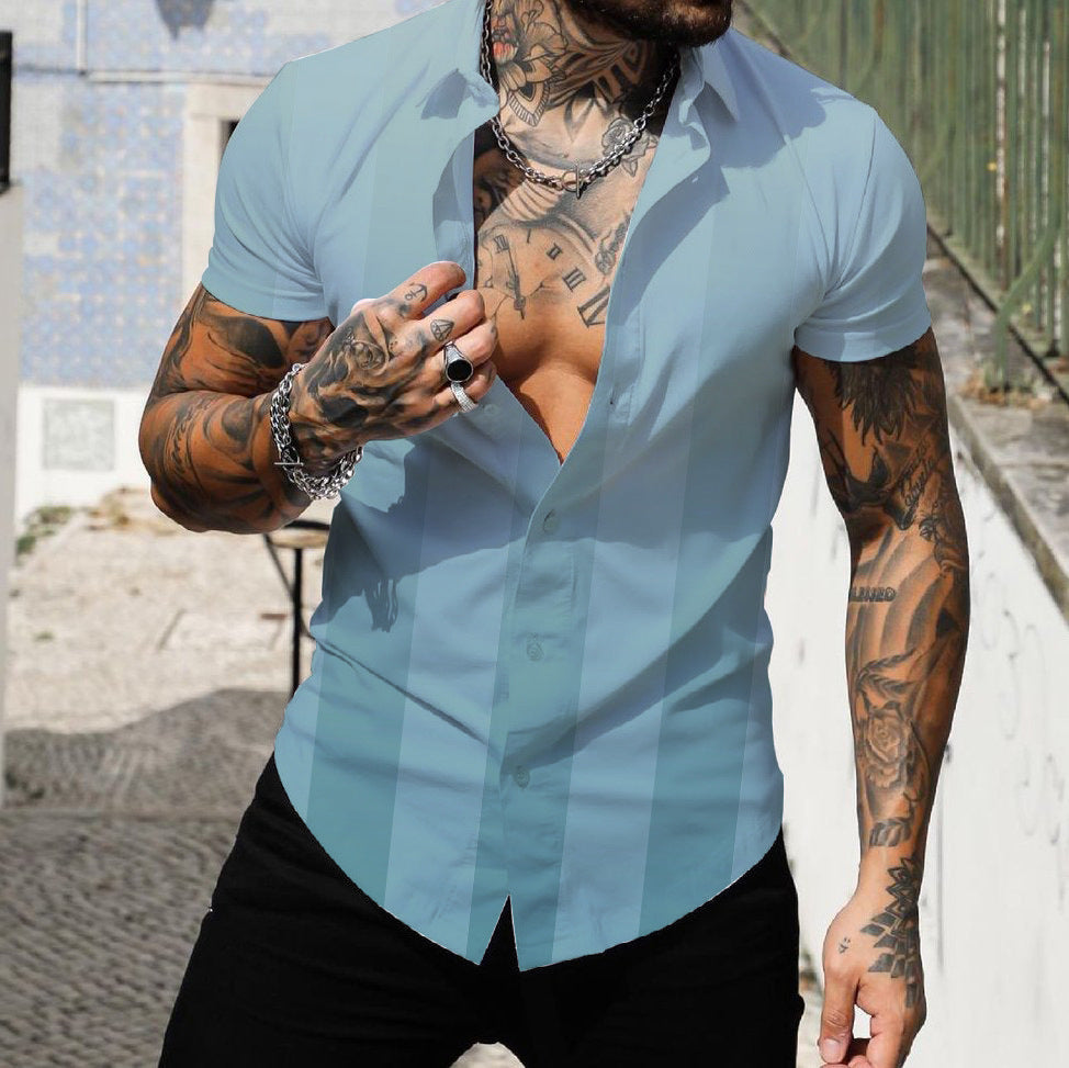 Hearujoy 3D Digital Geometric Tropical Print Shirt Men Short sleeve Lapel Casual Top Summer New Fashion Vintage Shirts Clothing Male