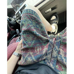 Hearujoy Vintage Ethnic Style knitted Shorts Men Oversized Elastic Waist Drawstring Knee Length Mid Pants Summer Moroccan Casual shorts