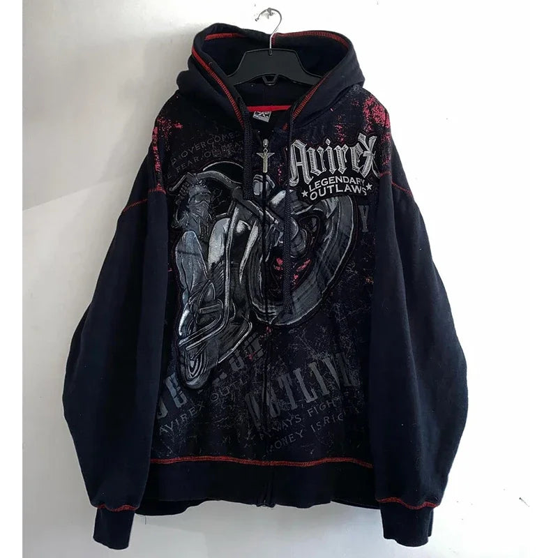 Hearujoy  Men Slipknots Hoodie Sweatshirts Y2k Outerwear Heavy Metal Coat Hooded Streetwear Goldorak Anime Outerwear korean Harajuku