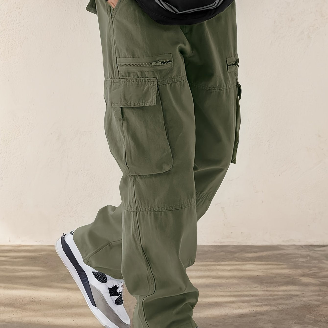 Hearujoy [Multi-Pocket Comfortable Drawstring Pants] Men's Casual Drawstring Pants with Flap Pockets - Comfortable, Stylish Multi-Pocket Design for Hiking & Streetwear