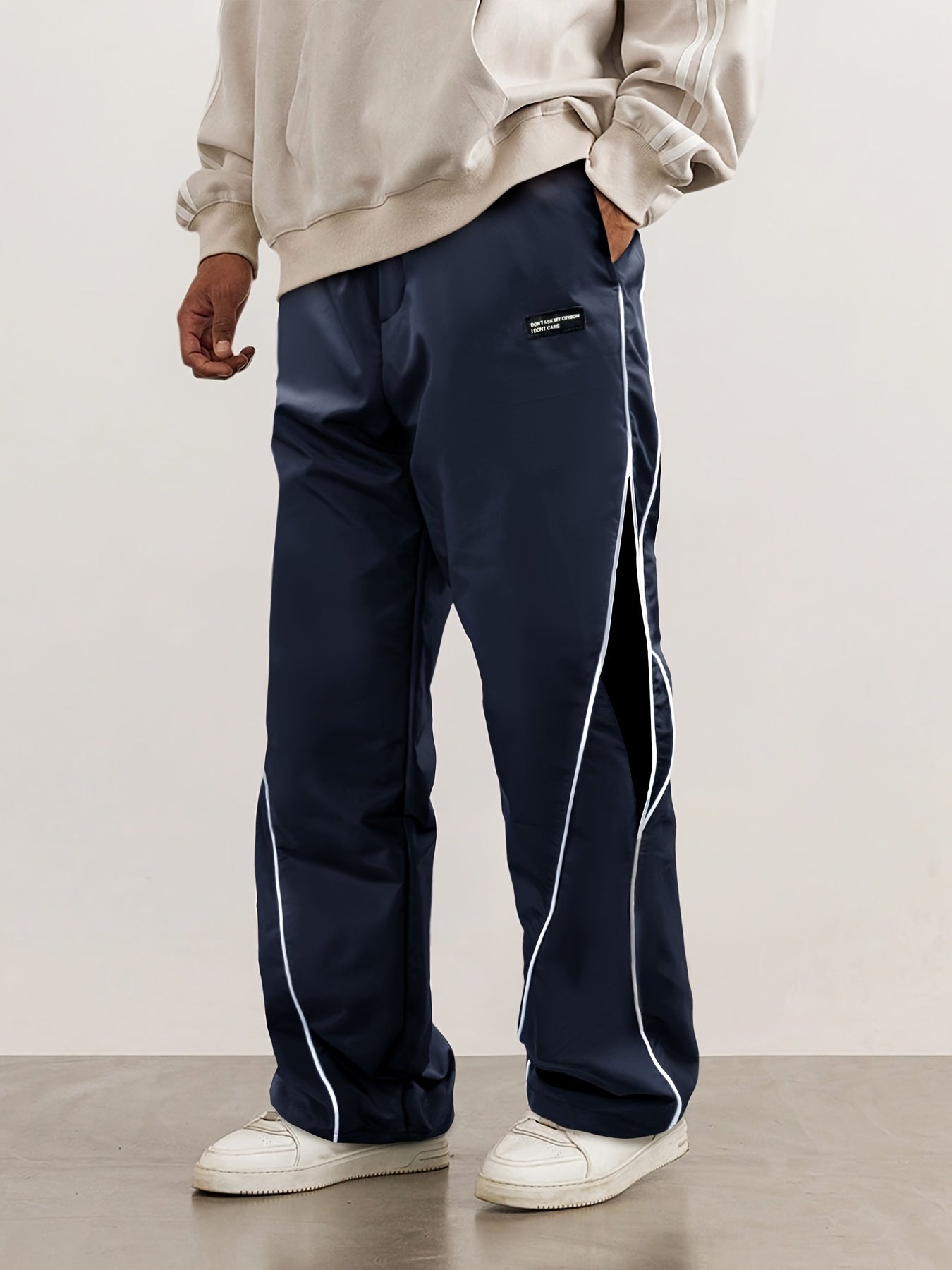 Hearujoy Trendy Cool Long Pants - Men's Loose Cozy Striped Sports Pants With Letter Print
