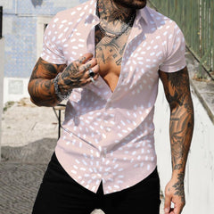 Hearujoy 3D Digital Geometric Tropical Print Shirt Men Short sleeve Lapel Casual Top Summer New Fashion Vintage Shirts Clothing Male