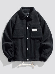 HEARUJOY  -  Spring And Autumn Men'S New Corduroy Work Jacket with Large Pockets And Casual Lapel Design.