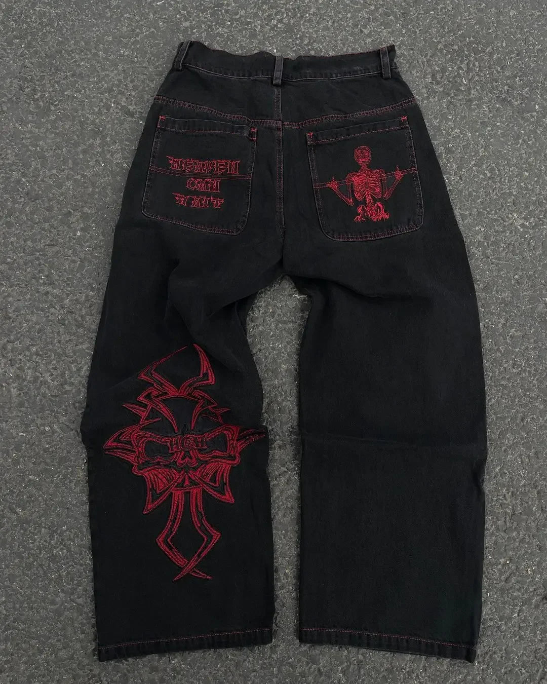 Hearujoy  Y2K Fashion American Baggy Jeans Oversized Pattern Printed High Waist Wide-leg Pants Harajuku Women Casual Slacks Streetwear
