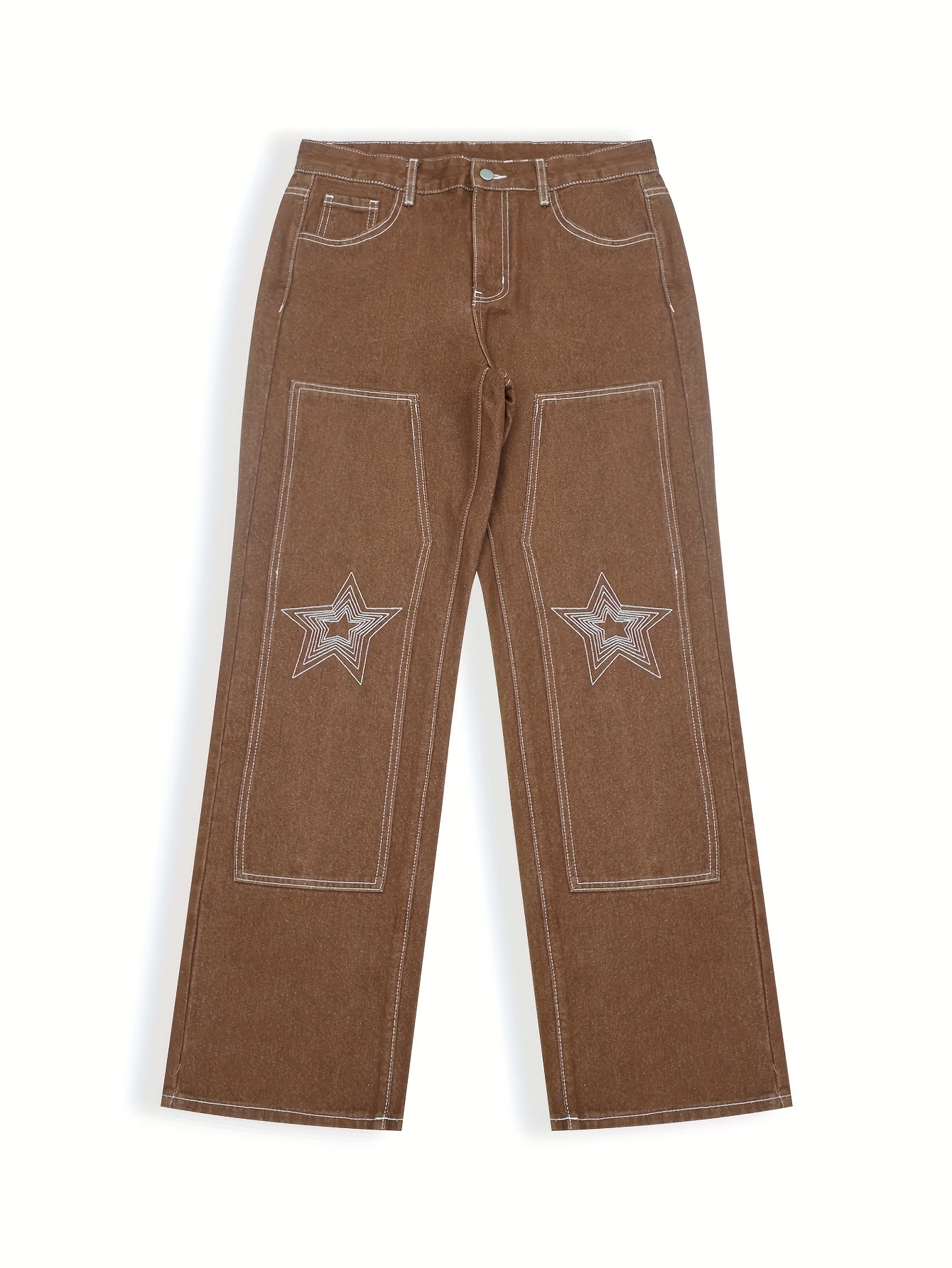HEARUJOY  -  Five-pointed Star Pattern Loose Casual Trousers, Street Hip-hop Retro Style Fashion Leisure Pants