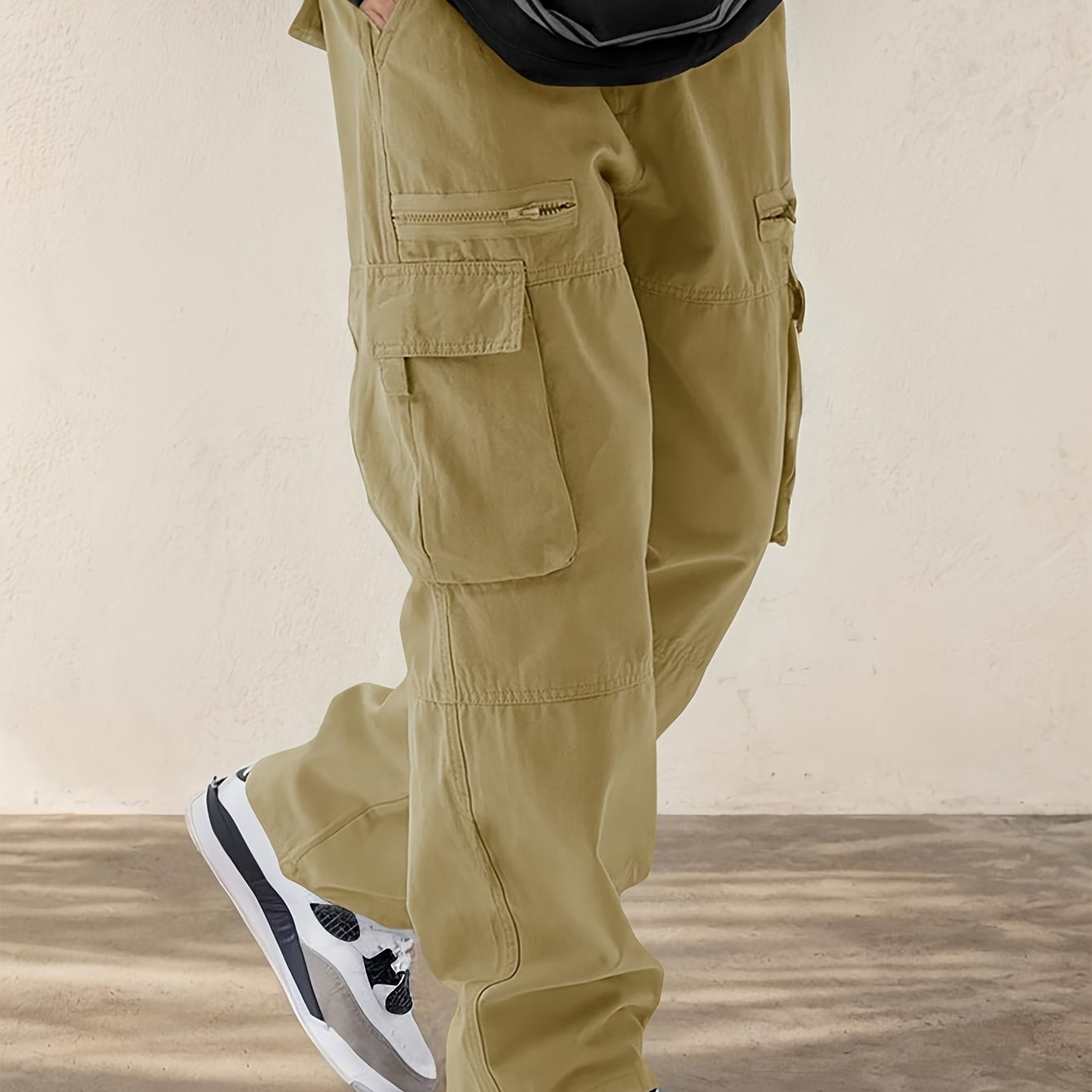 Hearujoy [Multi-Pocket Comfortable Drawstring Pants] Men's Casual Drawstring Pants with Flap Pockets - Comfortable, Stylish Multi-Pocket Design for Hiking & Streetwear
