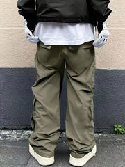 Hearujoy Men's Stylish Solid Color Cargo Pants with Multi-Pocket Design - Durable Nylon, Perfect for Casual Outings & Workwear