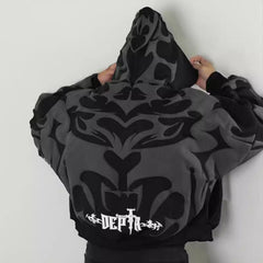 Hearujoy  Y2K Dark Men's and Women's Gothic Printed Zipper Hoodie New Autumn and Winter Warm